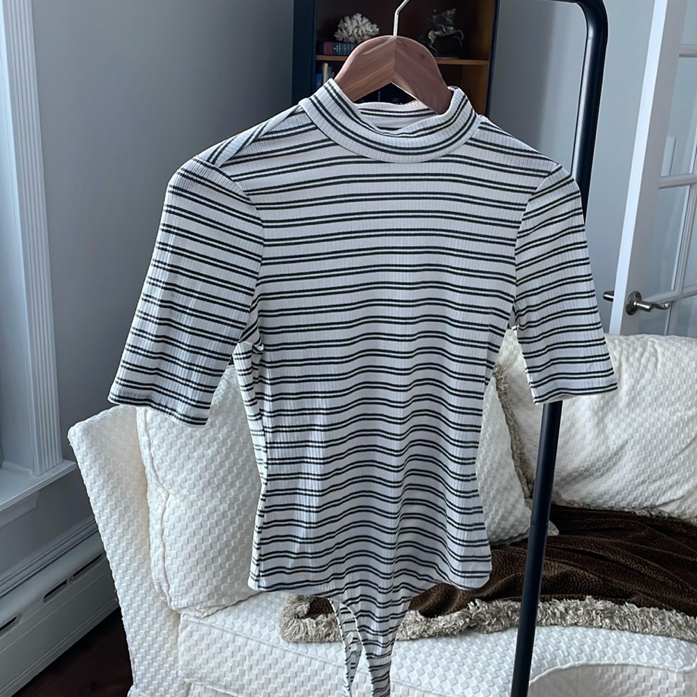 By the way striped bodysuit
